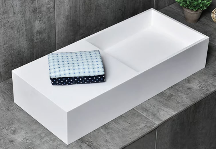 Bacia de Banho de Parede ou Bancada TWG08 de Superfície Sólida com espaço de armazenamento - 75 x 32,5 x 15 cm Bacia de Banho de Parede ou Bancada TWG08 de Superfície Sólida com espaço de armazenamento - 75 x 32,5 x 15 cm