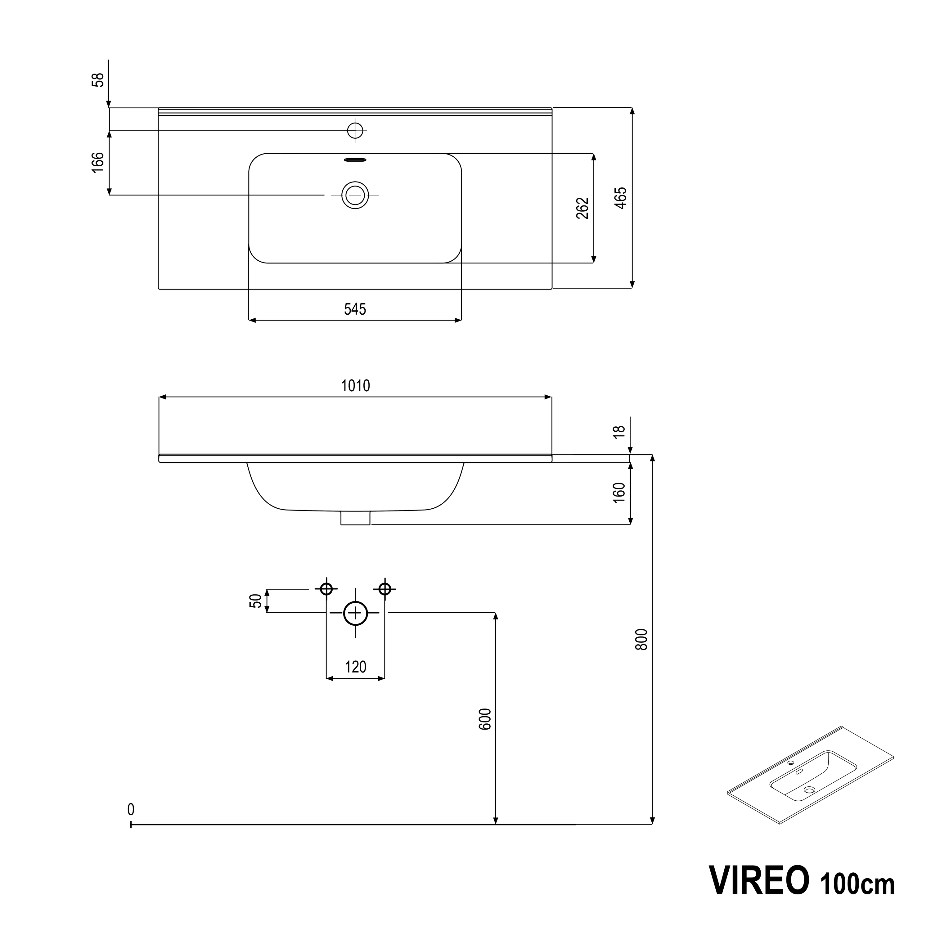 Mueble lavabo VIREO 100 cm con lavabo negro - color a elegir Mueble lavabo VIREO 100 cm con lavabo negro - color a elegir