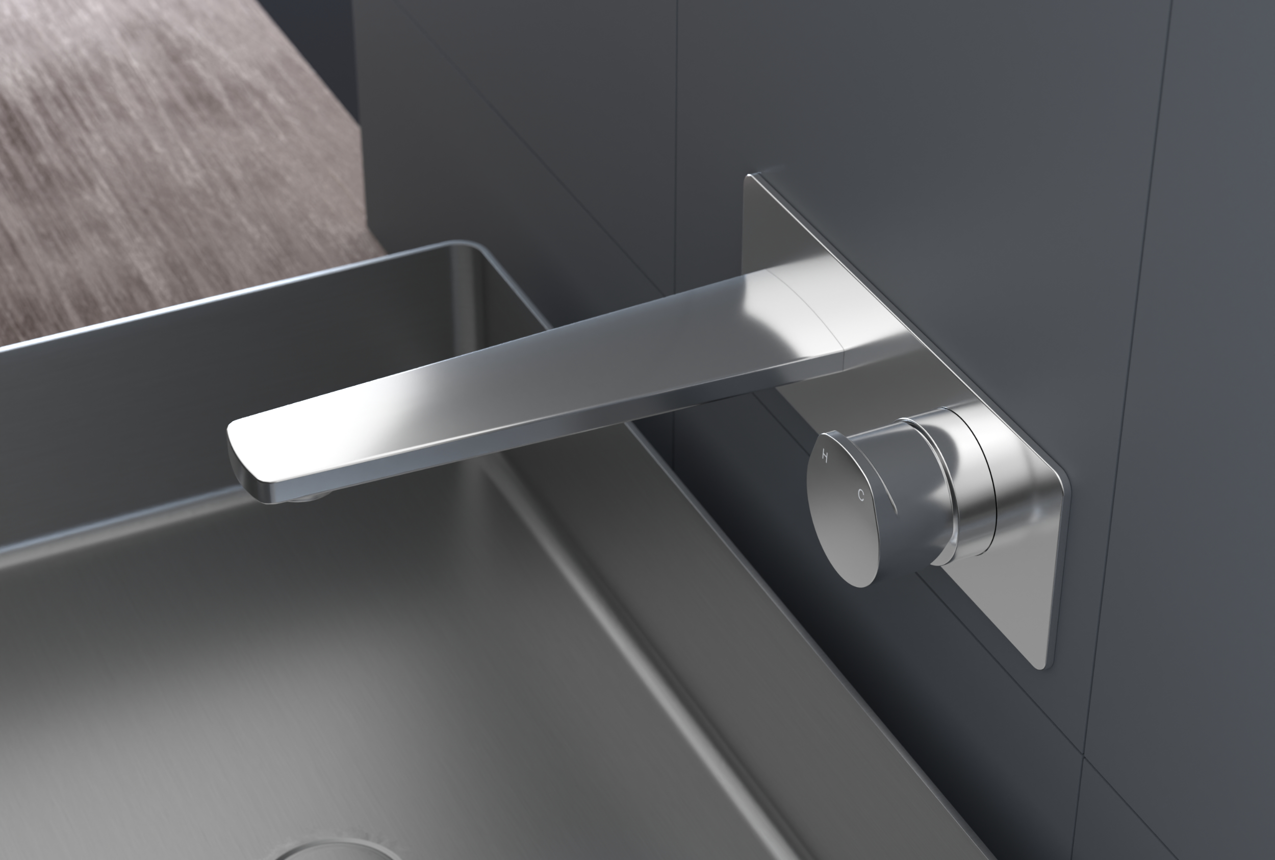 Designová umyvadlová baterie XELO k montáži na stěnu - Včetně skrytého podstavce - Možnost volby barvy Designová umyvadlová baterie XELO k montáži na stěnu - Včetně skrytého podstavce - Možnost volby barvy